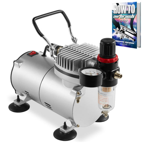 1/5 HP Airbrush Compressor with Regulator - Gauge and Water Trap